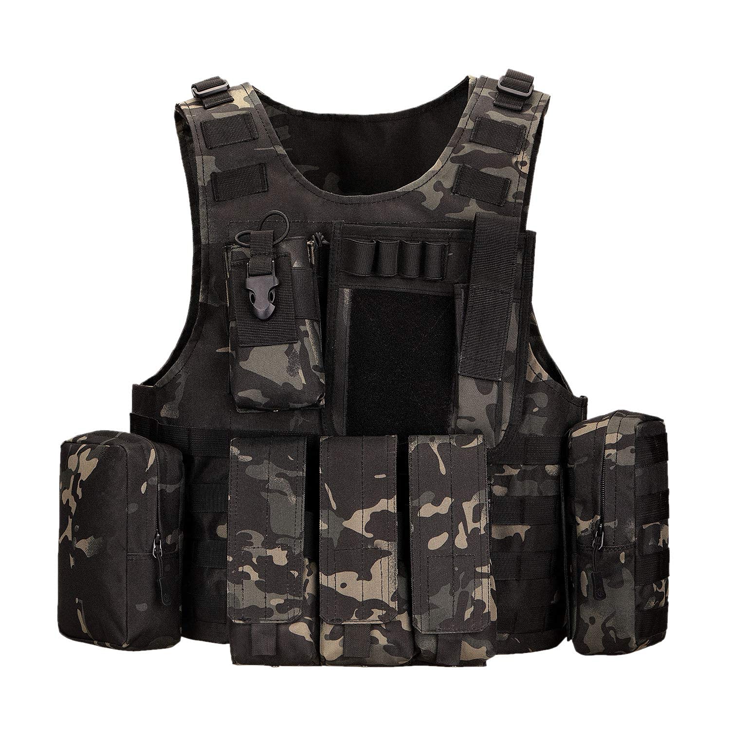 HUNTVP Tactical Vest Military Army Waistcoat Molle Assault Combat Airsoft Vest for Men Women CS Training Camping Hiking Hunting Outdoors (Type3-Camo)