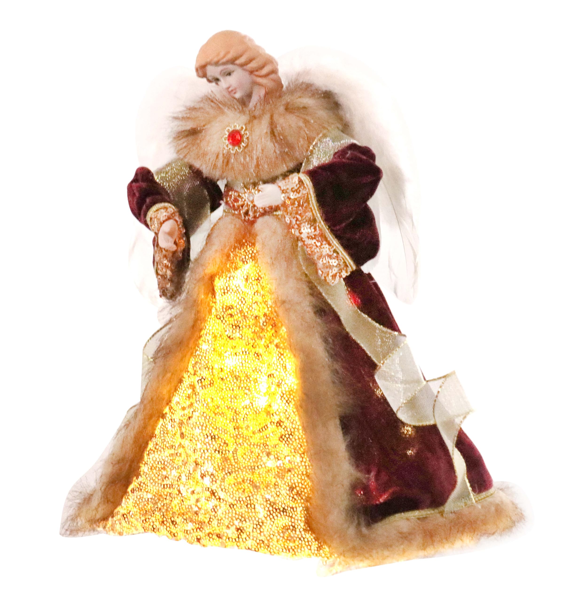 Photo 1 of Christmas Tree Topper Angels, Angel Treetop for Holiday Ornament or Home Decor. (Silver with White, 12-Inch)