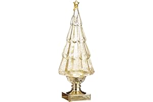 RAZ IMPORTS Sparkle Goldtone Christmas Tree Lighted 13.75 inch Acrylic Decorative Tabletop Figurine