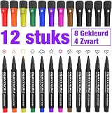 ANYUKE 12 Whiteboard Pens Magnetic Erasable Fine Tip Markers 9 Colors view 3