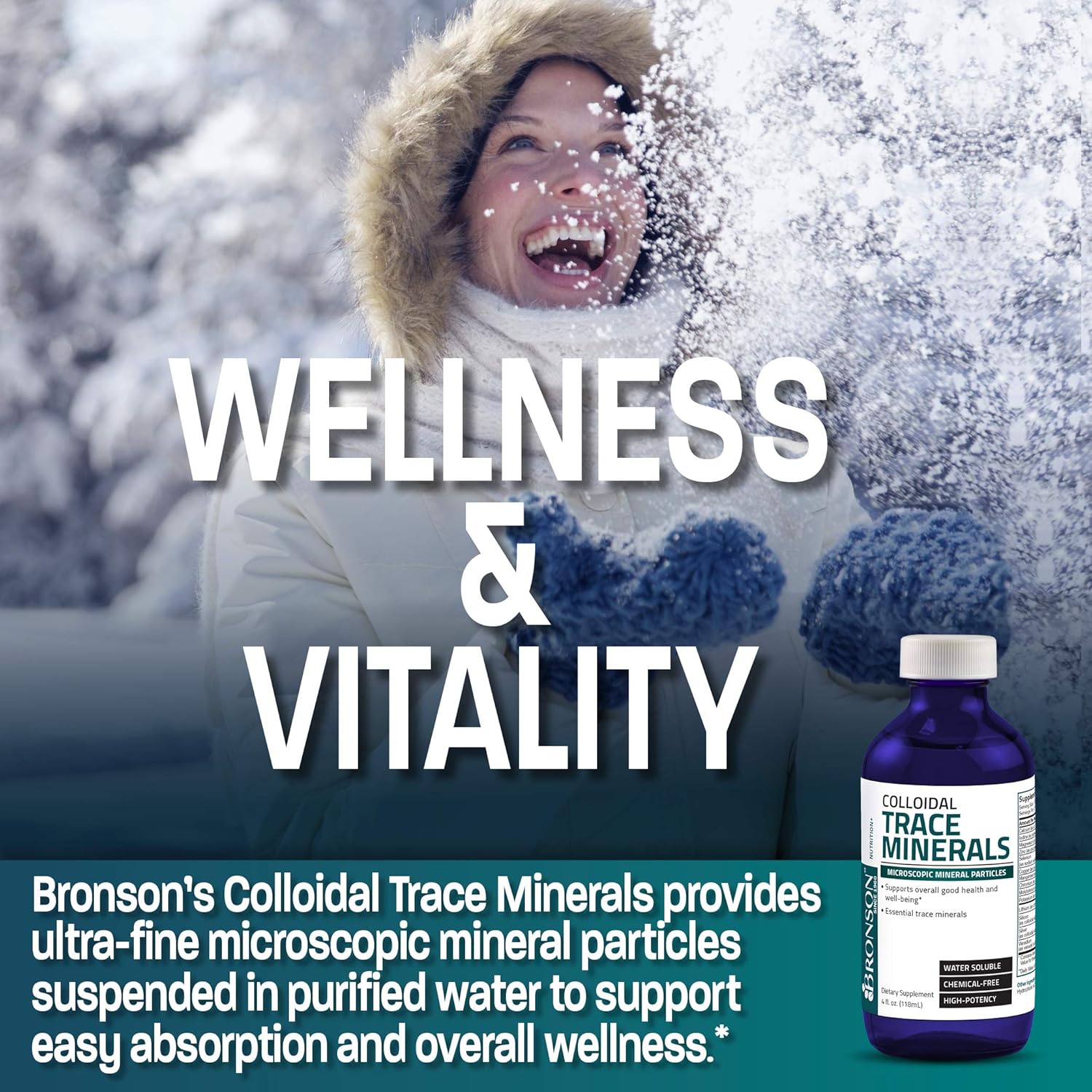 Bronson Colloidal Trace Minerals High Potency Chemical Free Microscopic Essential Mineral Particles, 4 fl. oz.: Health & Personal Care