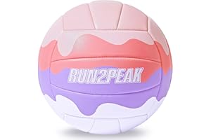 RUN2PEAK Soft Touch Volleyball Ball Gifts for Teen Girls Kids Youth Team Beginners Durable Volleyballs for Outdoor Indoor Beach Pool Water Play Official Size 5 Training Practice Volley Ball