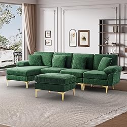 Wrofly U-Shaped Sectional Sofa Couch, 114" Comfy
