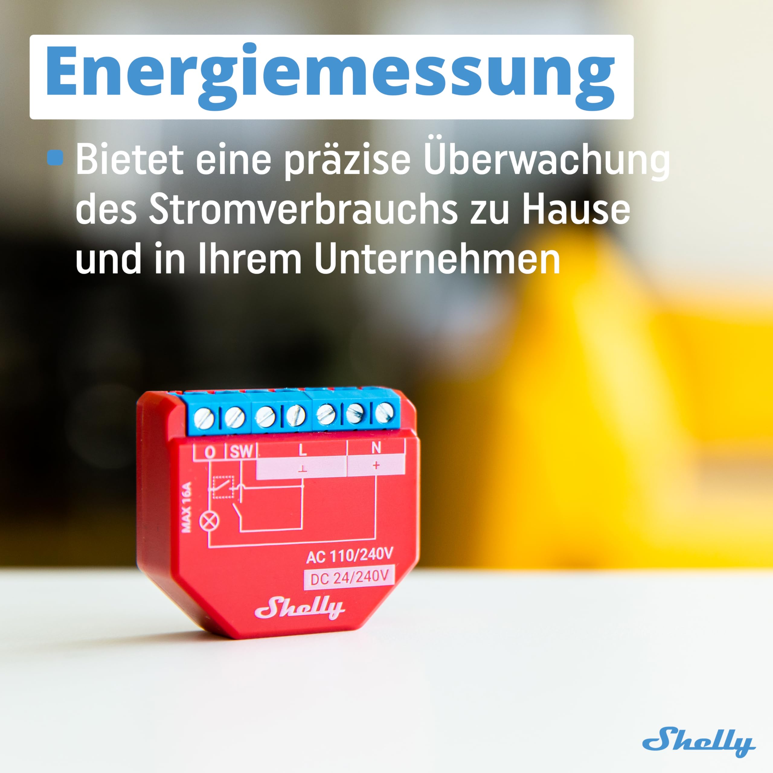 Shelly Plus 1PM | WLAN & Bluetooth Relais Schalter mit Strommessung | Smart Home | Lichtsteuerung | Funktioniert mit Alexa & Google Home | iOS- & Android-App | Kein Hub erforderlich (4 Pack) 6