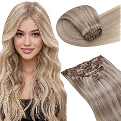 LaaVoo Human Hair Clip in Extensions Blonde