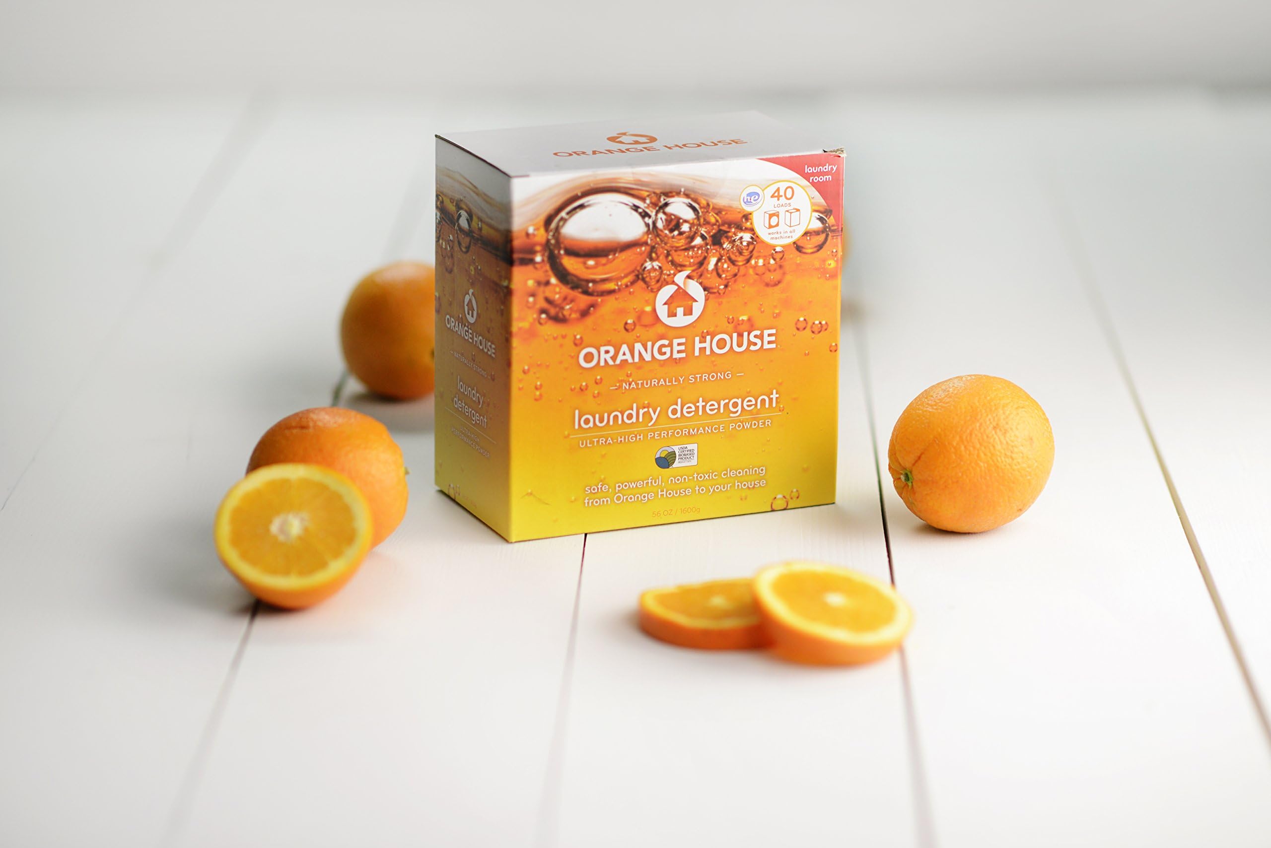 Orange House Powder Laundry Detergent, Non-Toxic and Naturally Powerful, 40 Loads