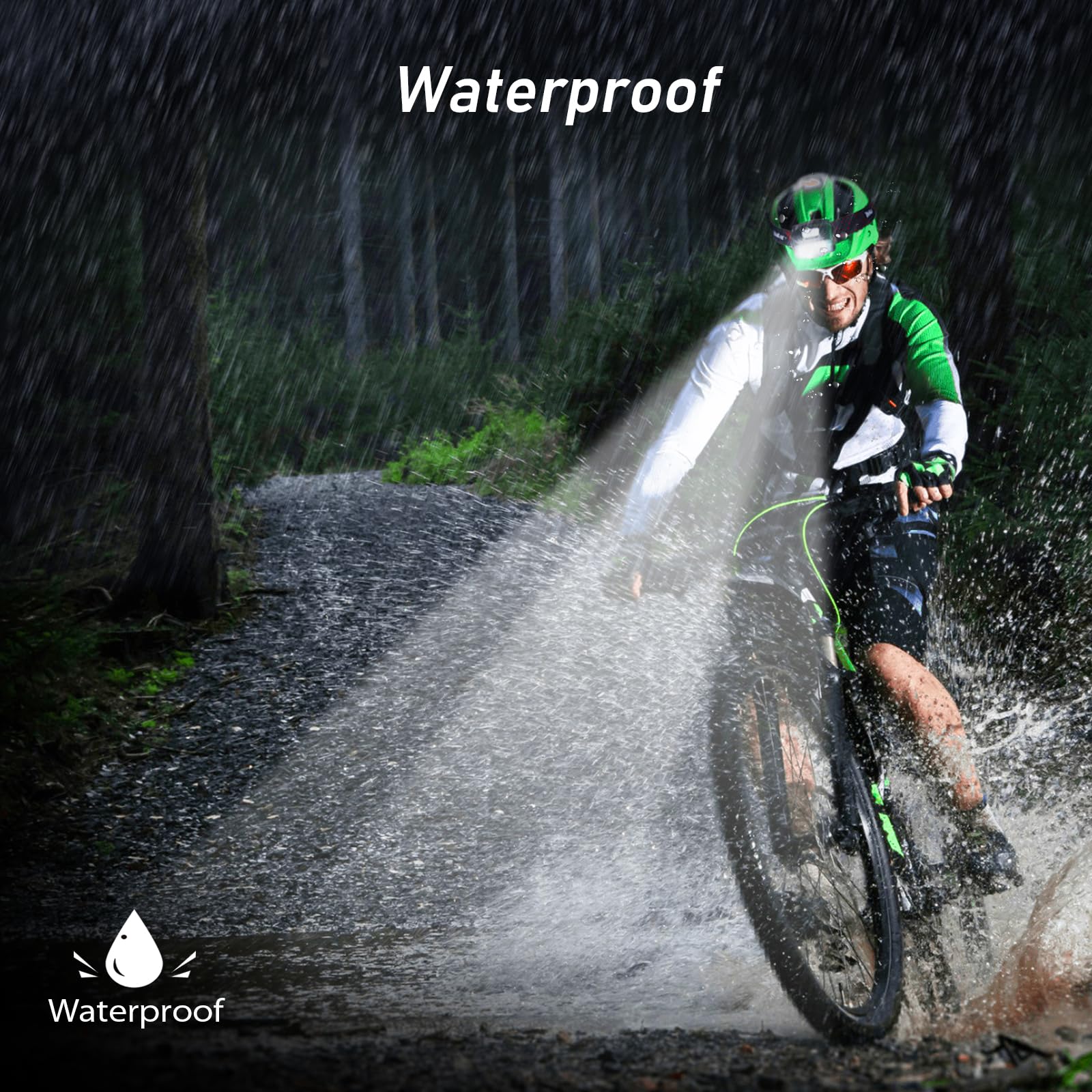 Blukar LED Stirnlampe Wiederaufladbar, Superhell Stufenlos Dimmbar Kopflampe mit 8 Lichtmodi, Sensor und Rotlicht, Leichtgewichtig Wasserdichte Mini Stirnlampe für Joggen, Campen, Angeln usw. 6