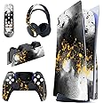 PlayVital Secret Realm Full Set Skin Decal for PS5 Console Disc Edition, Sticker Vinyl Decal Cover for PS5 Controller & Charging Station & Headset & Media Remote