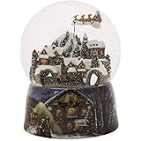Roman 37753 Glitterdomes Snow Globe 150mm Musical with Santa in Sleigh, 8 Inch