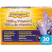 Emergen-C Immune Support Fizzy Drink Mix, A Boost of Vitamins and Minerals, Acai Berry, 30 Sachets