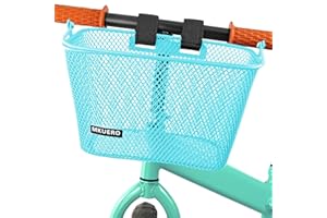 Mkuero Kids Bike Basket - Front Bicycle Basket for Children, Metal, Cute Decorative Accessory for Kids Bikes & Scooters