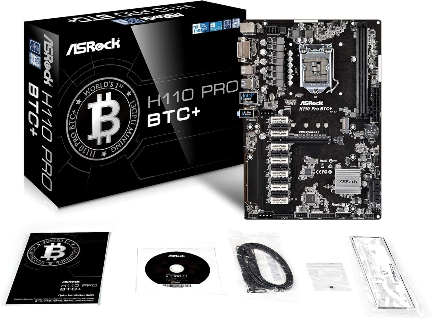 Amazon Asrock H110 Pro Btc 13gpu マイニングマザーボード 暗号化 再生品 Asrock マザーボード 通販