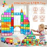 obakaer 100PCS Magnetic Tiles Building Blocks with 2 Cars STEM Learning view 2