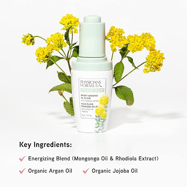 PHYSICIANS FORMULA ORGANIC WEAR ALL NATURAL BRIGHT BOOSTER OIL ELIXIR | DERMATOLOGIST TESTED, CLINICIALLY TESTED