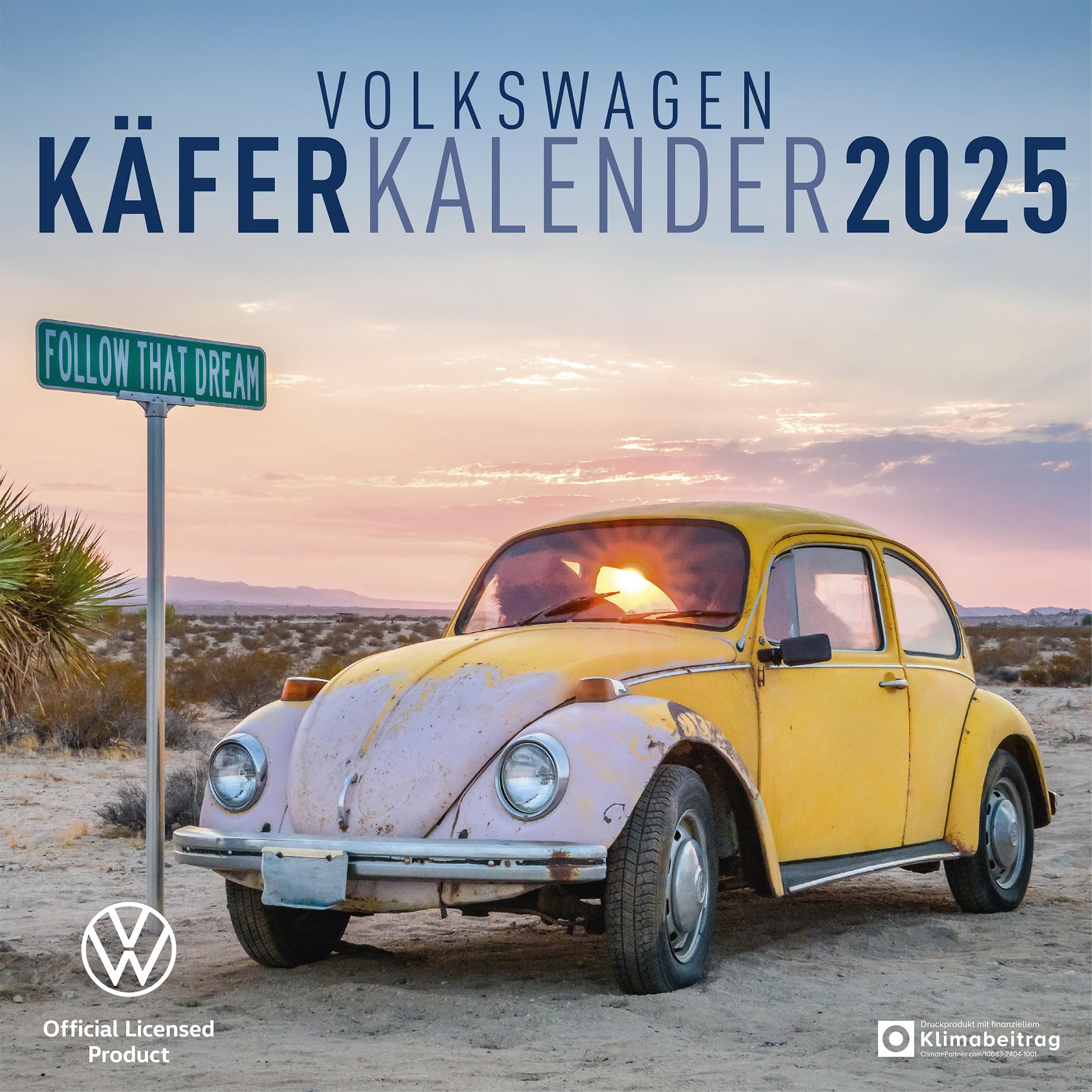 arti promotion - Volkswagen Beetle Calendar 2025 Brochure Calendar, 30 x 30 cm, Calendar with Various Illustrations of VW Beetle, with Bucket List and International Holiday Aqgem, with Hanger