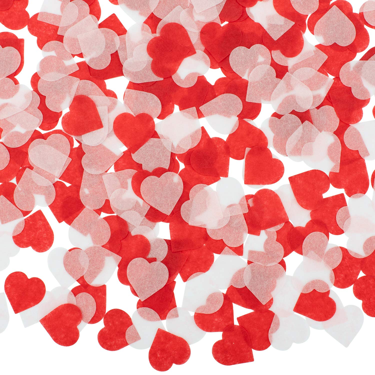 Whaline 1 Inch Valentine's Day Paper Confetti 6000 Pieces Red Heart Tissue Confetti Party Table Decorations for Balloon, Wedding, Holiday, Birthday