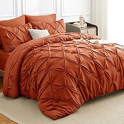 CozyLux Full Size Comforter Sets Burnt Orange, 7