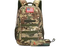 outdoor plus Camo Backpack for Boys,Military Teen Backpack with USB Port, Army Bookbag for School Tactical
