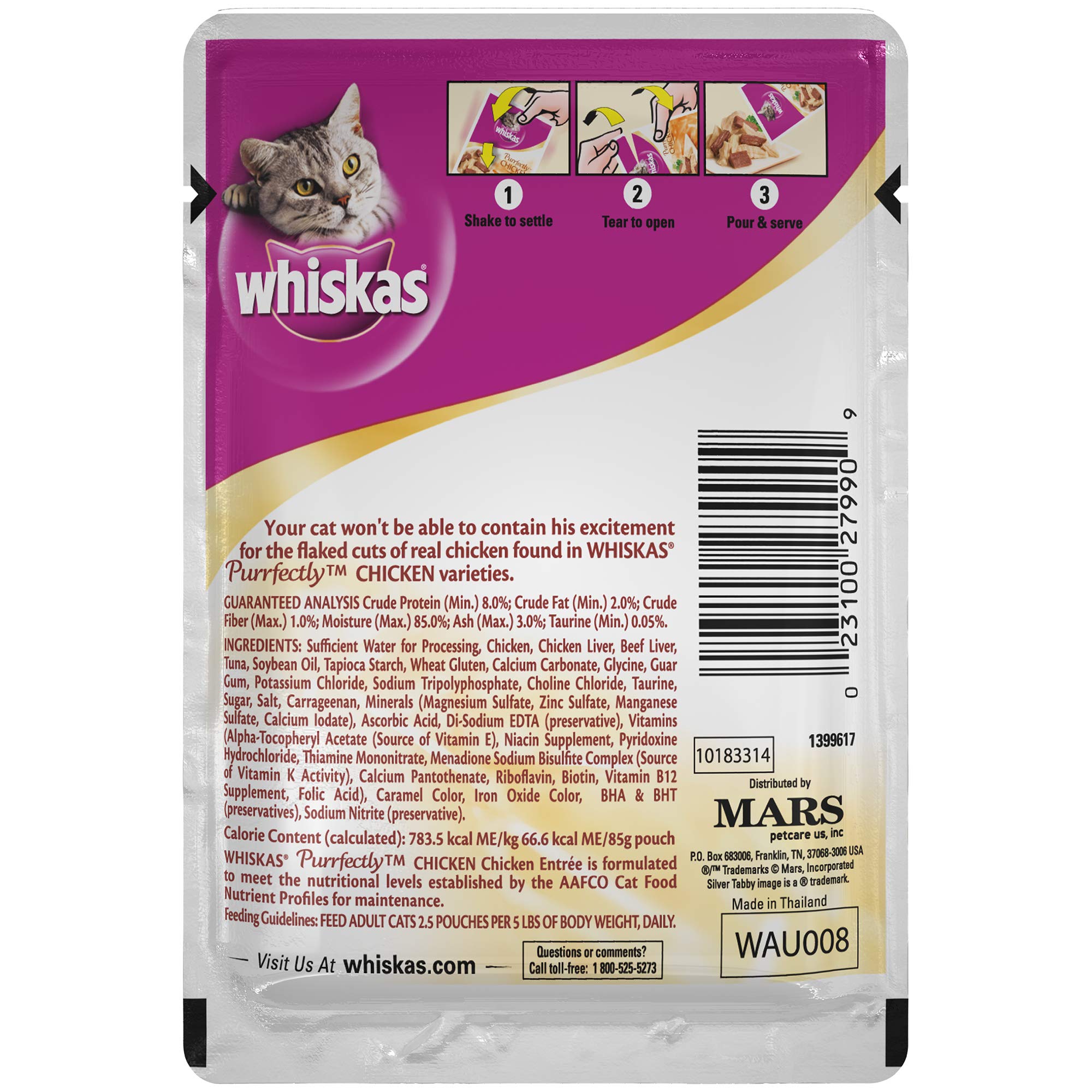 WHISKAS PURRFECTLY Chicken Wet Cat Food Chicken Entree Flavor 3 Ounces (Pack of 23100279909 eBay