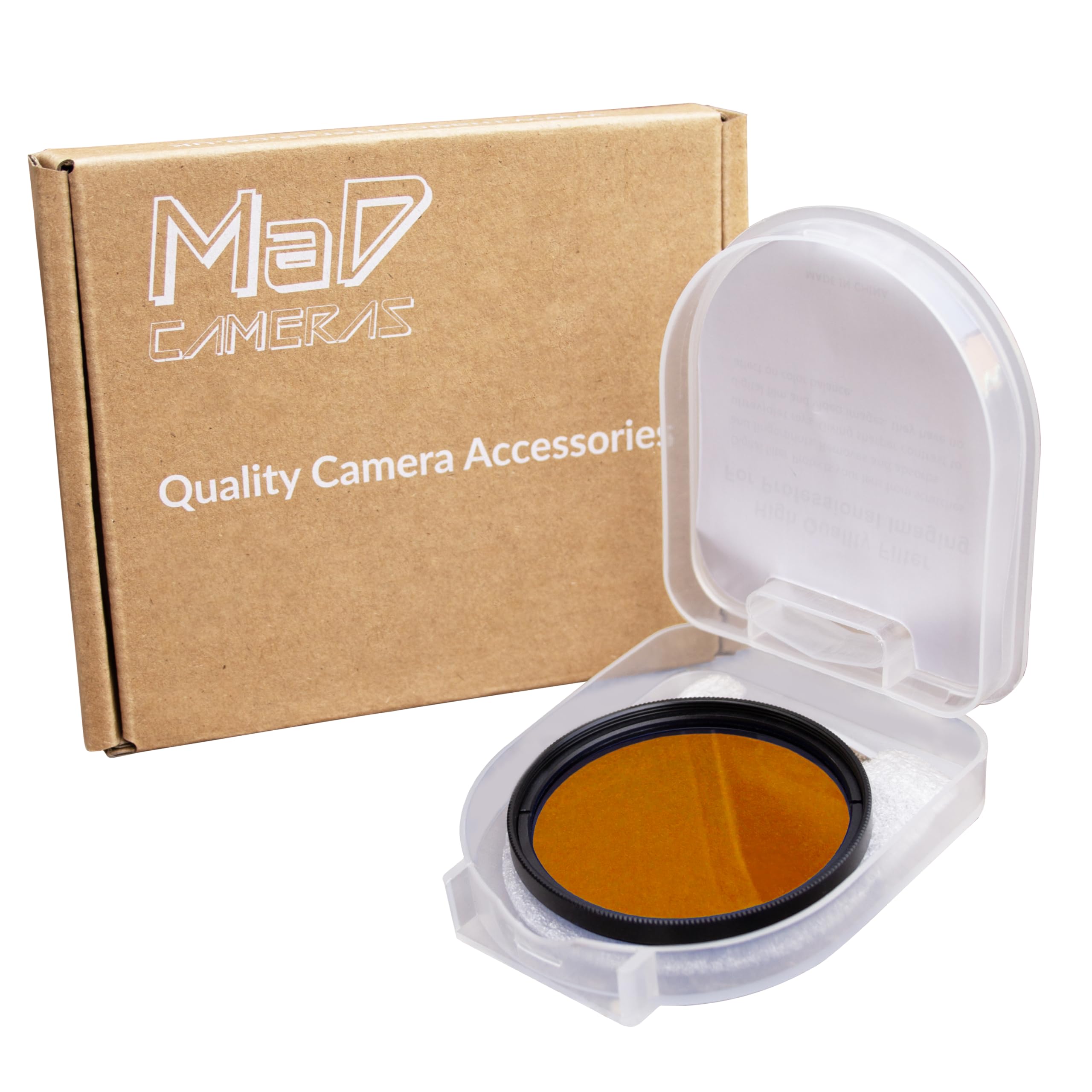 MaD Camera - 49mm Dark Orange Colour Correction Filter - Reduces Glare & Enhances Contrast - Premium Camera Lens Filter for DSLRs