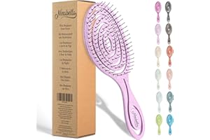 Ninabella Organic Detangling Hair Brush for Women, Men & Children - Does not Pull on Hair - Hair Straightening Brushes for Straight, Curly & Wet Hair - Unique Spiral Hairbrush