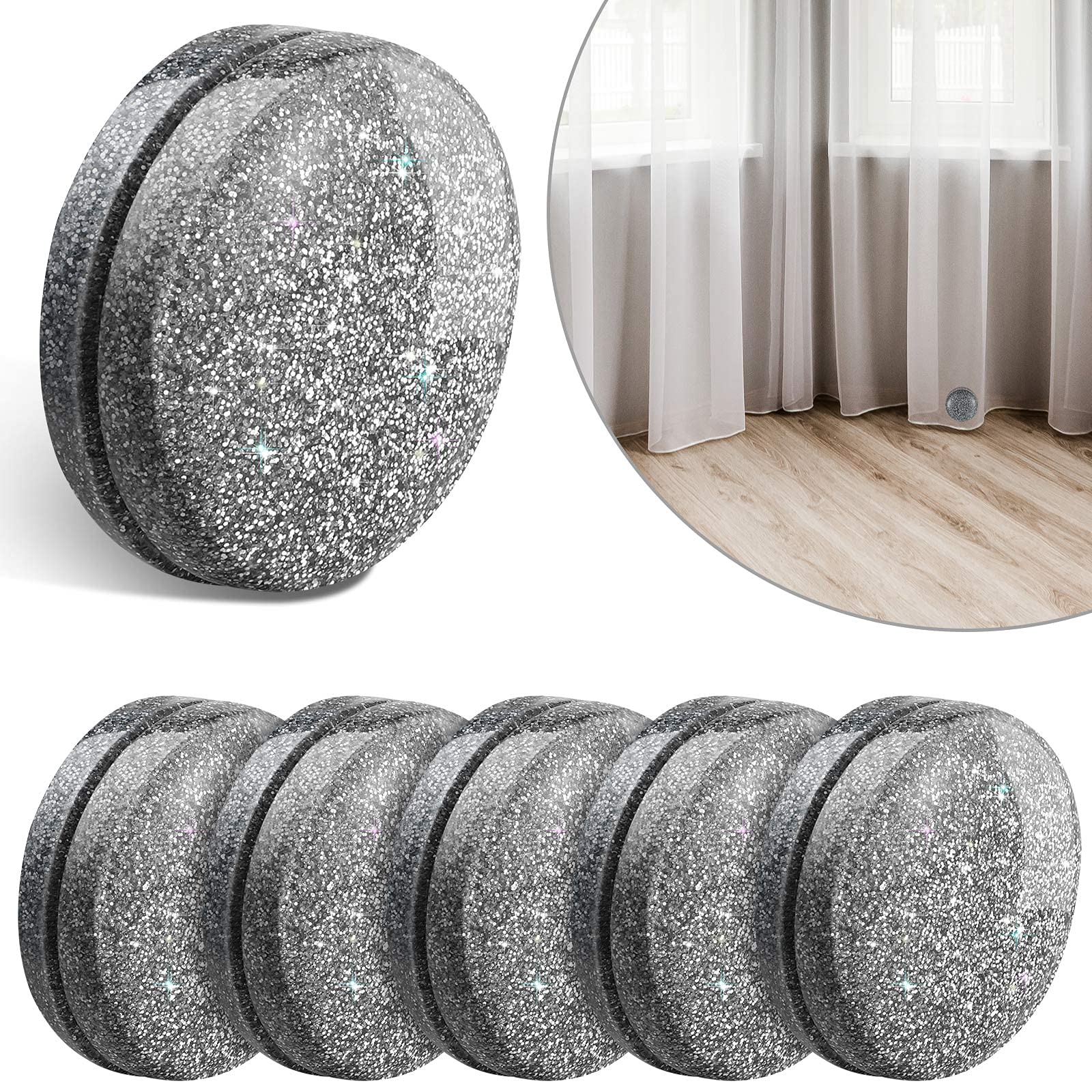 6 Pairs Magnetic Curtain Weights Waterproof Shower Curtain Magnet Weights Bottom Drapery Weights Window Curtain Pendant Weights for Tablecloth Shower Curtain Liner to Stop from Blowing (White Black)