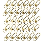 30pcs Metal Lobster Claw Clasps Swivel Lanyards Trigger Snap Hooks Strap for Jewelry Purse Making DIY Bags Keychain Key Rings Art Crafts (Gold)