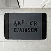 Harley-Davidson Wordmark Embossed Anti-Fatigue Floor Mat, 18 x 30 in | 100% PVC Foam, Cushioned Standing Support, Low-Profile Beveled Edges, Non-Slip Backing, Wipe-Clean Surface