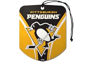 FANMATS 61600 NHL Pittsburgh Penguins Hanging Car Air Freshener, 2 Pack, Black Ice Scent, Odor Eliminator, Shield Design with Team Logo