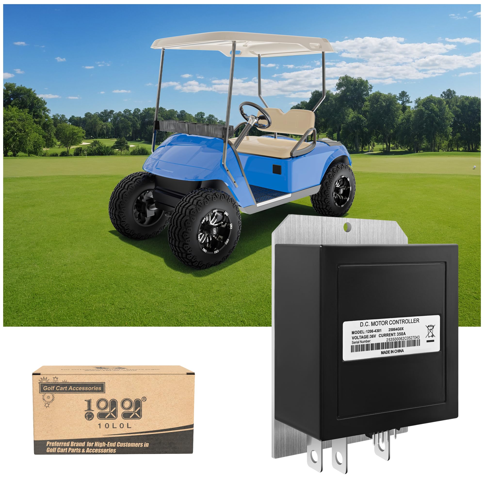 Photo 1 of 10L0L 1206-4301 Speed Controller 36V 350A 5Pin Suitable for Curtis EZGO TXT and MED Golf Cart with ITS Throttle Input 1994-2019 DC Motor Control System Replacement Part