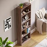 Vida Designs Cambridge 5 Tier Extra Large Bookcase Walnut Wood Shelving view 7