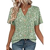 Zeagoo Womens Tops Short Sleeve V Neck Tee Shirts Cute Dressy Casual Clothing Business Work Blouse