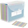 ABC life 26 Pockets Accordian File Folder Organizer Letter Size Expanding File Folder, A4 Portable Document Paper School Organizer, Expandable Multicolor Accordion Filing Folders with Labels(Blue)