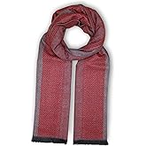 Livativ Bleu Nero Luxurious Winter Scarf for Men and Women – Large Selection of Unique Design Scarves – Super Soft Premium Feel Maroon Grey Vertical