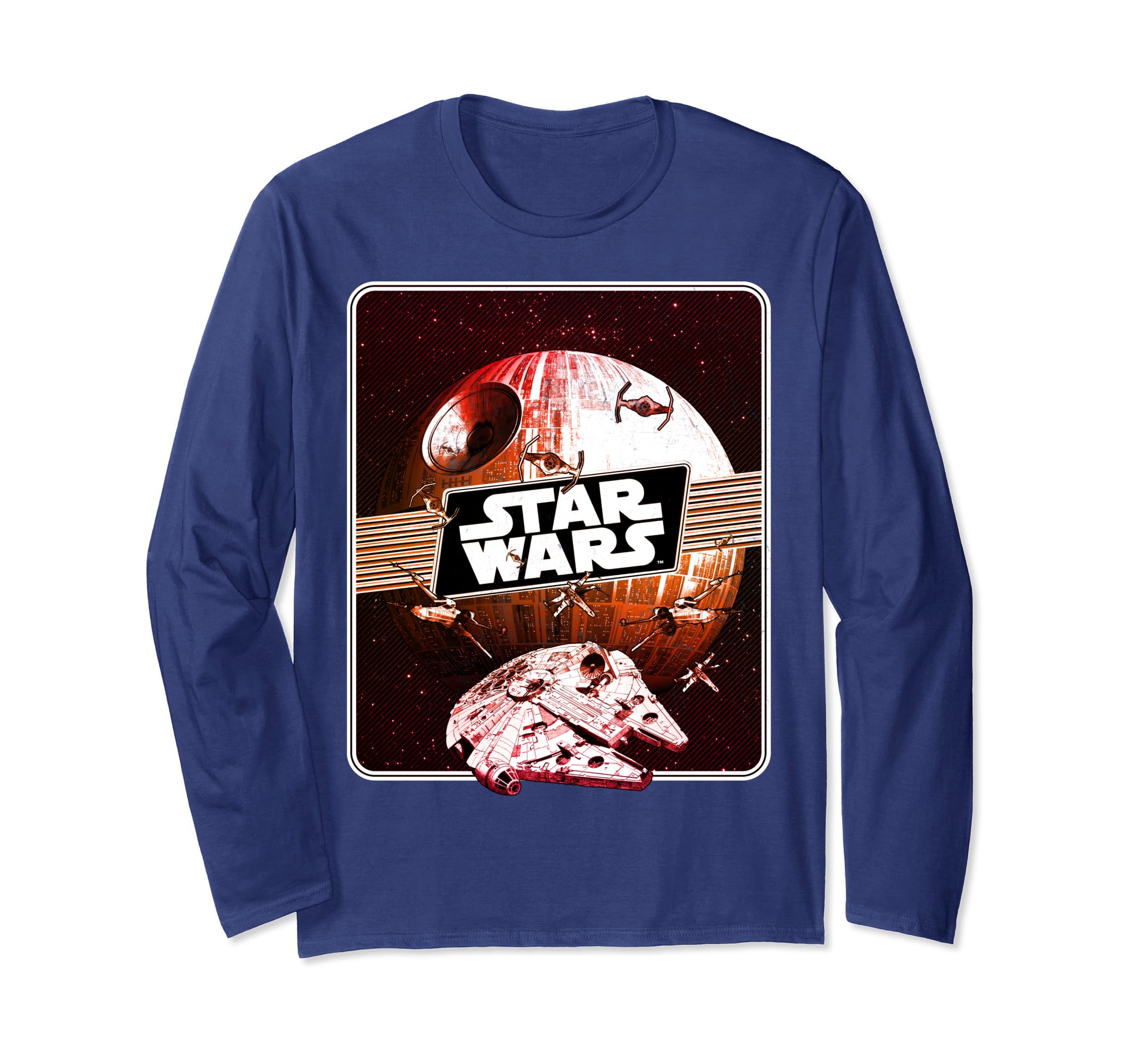 Star Wars Death Star and Millennium Falcon Escape Long Sleeve T-Shirt