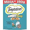 TEMPTATIONS Jumbo Stuff Crunchy and Soft Cat Treats Tempting Tuna Flavor, (10) 5.3 oz. Pouches