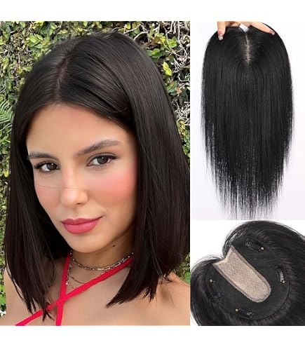 Amazon.com : Lovenea Human Hair Toppers for Women 18 * 20 cm  display picture 3