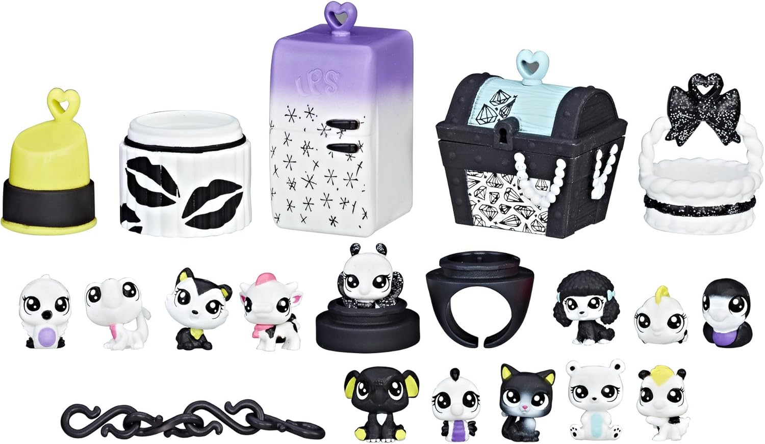 Littlest Pet Shop C2895AS00 Black & White Pack 2 Playset, Dolls