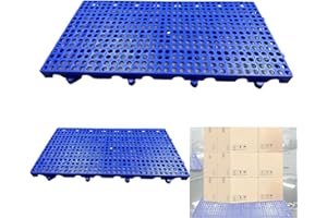 JIAHOHI 2 pcs Round Hole Plastic pallets for Outside 23.6x11.8x1.18IN Plastic pallets Load Capacity up to 4500lb Convenient for Splicing Place as You Wish Plastic Platform for supermarkets, Home and Pets