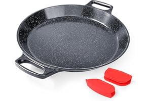 GiPP 14 Inch Paella Pan, Nonstick Frying Pan with Ceramic Coating, Non Stick Cooking Pan Compatible with All Stoves, PFAS/PTF