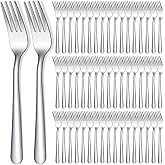 Minatee 200 Pcs Dinner Forks Bulk Set 8 Inches Stainless Steel Metal Forks Silverware Table Cutlery Mirror Polished Salad Flatware for Home Restaurant Kitchen