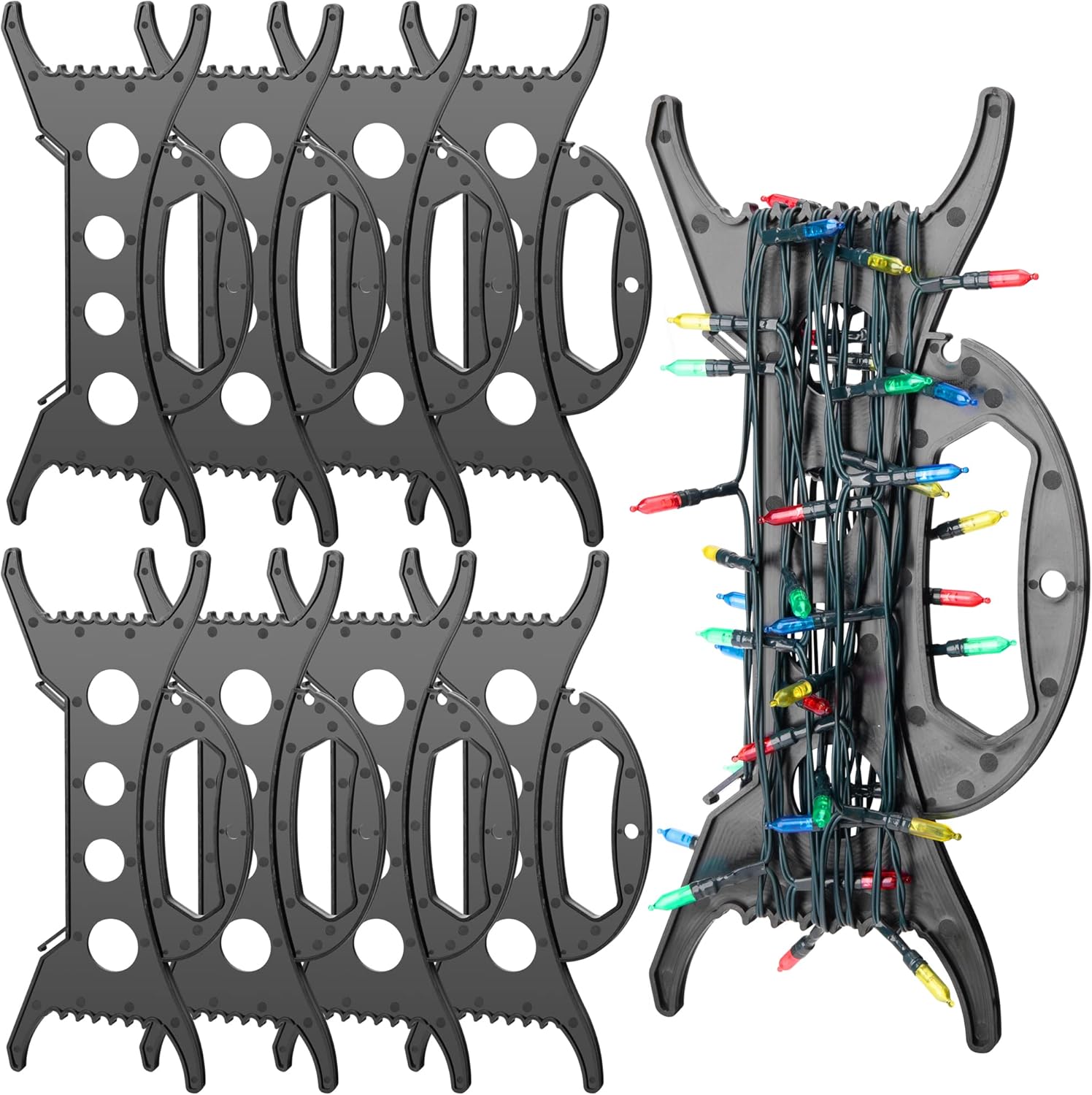 Holiday Décor Storage - codree 8 PCS All Purpose Light Storage Holder-11.8Inch Christmas Light Cord Wind Up Storage Organizer-Holiday Light Storage for Tree Lights Extension Cord Garland