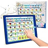 6-in-1 Kids Tablet with ABC/Words/Numbers/Color/Games/Music - Interactive Educational Electronic Toys Makes Learning Fun, Toddler Learning Toys Gifts for Age 3 4 5 Year Old Boys Girls&Preschool