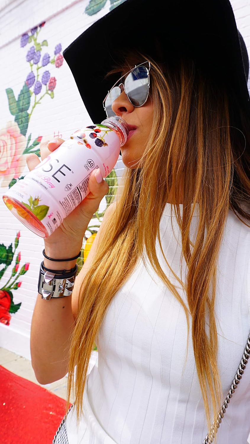 H2rOse - Rose Water Beverage with the Power of Saffron – Healthy Alternative to Sodas & Sports Drinks - All Natural, Gluten Free, Non-GMO, Vegan w/ Added Benefits - 16.9 Oz, 12 Pack (Mango): Grocery & Gourmet Food