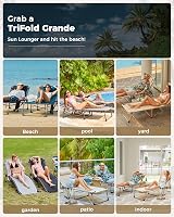 KingCamp Oversize Padded Sun Lounger 200x68 cm 5-Position Backrest Heavy Duty view 10