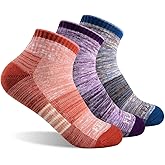 FEIDEER Hiking Walking Socks For Women, Multi-pack Outdoor Recreation Cotton Moisture Wicking Crew Socks