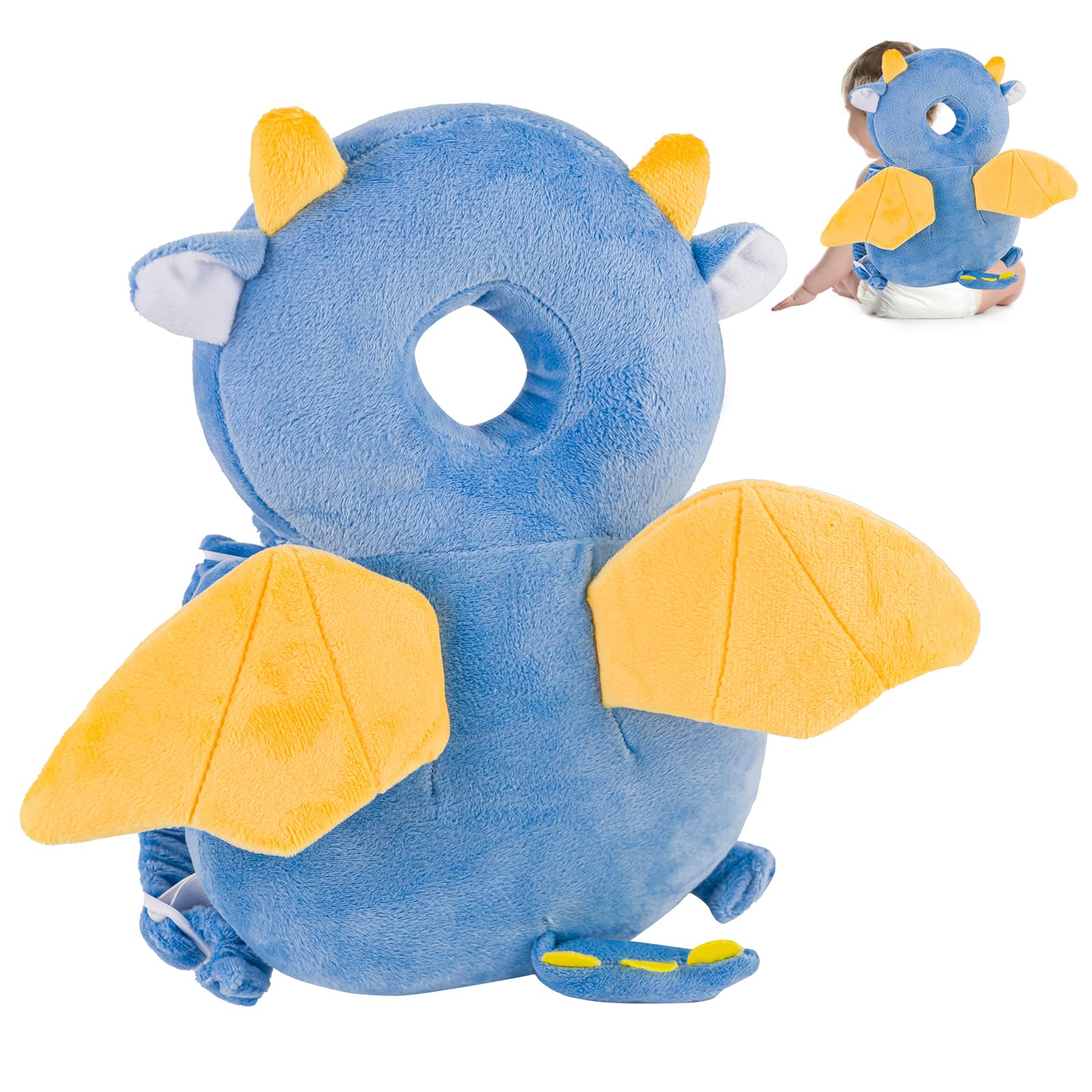 Baby Head Protector Backpack, Toddler Toddler Head Protector, Toddler Head Protector Padded Backpack Elasticated Carrier Wear (Dragon) — image 1