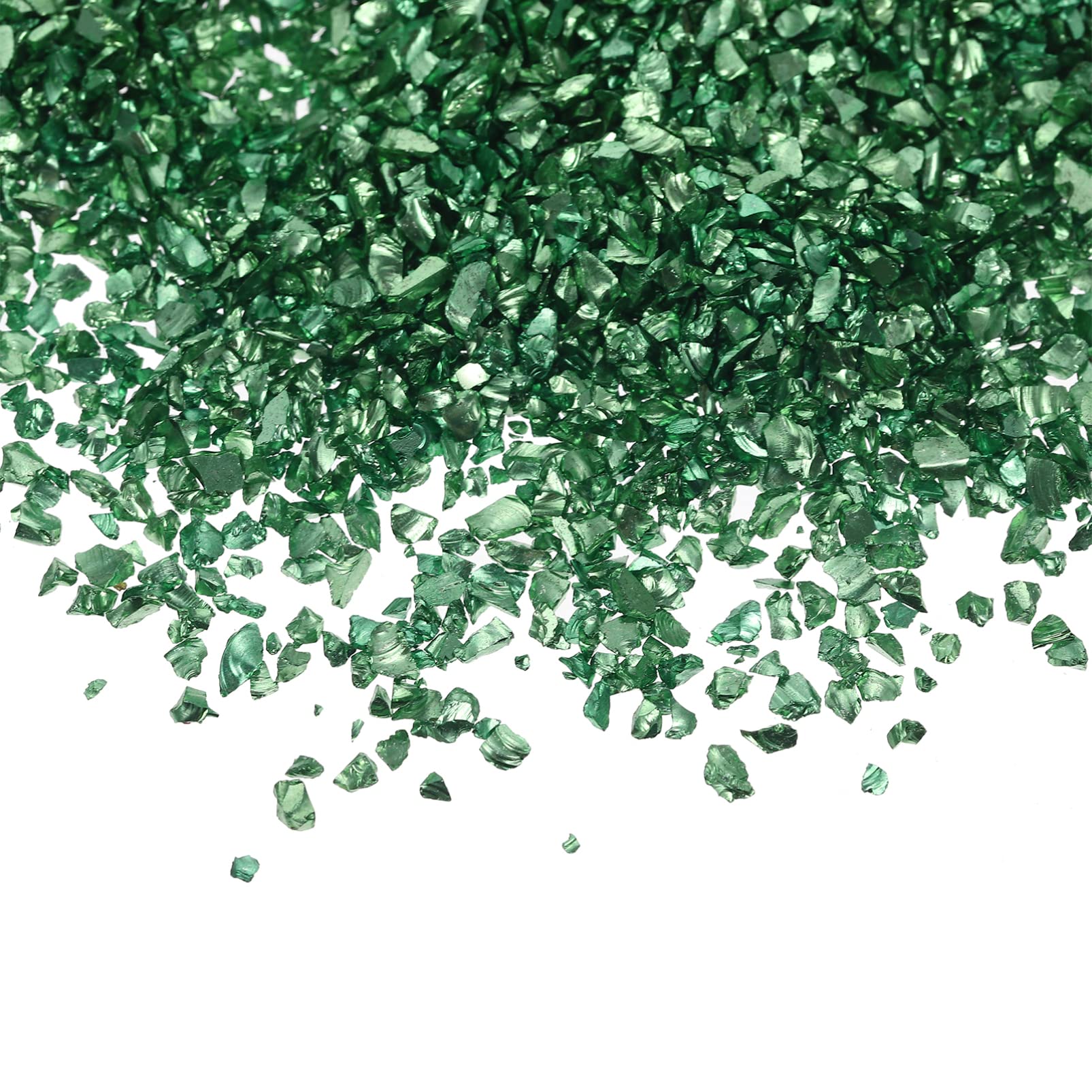 Milisten Nail Jewels Rhinestones Crushed Glass Craft Glitter Glass Irregular Metallic Chips Broken Glass for Nail Arts Resin DIY Craft Vase Filler Jewelry Making (200g, Green) Resin Fillers