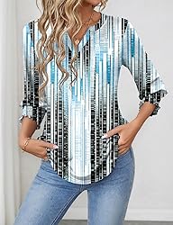 LOMON Women's 2025 Fashion Tops 3/4 Length Sleeve