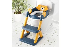COOSEYA Toilet Seat, Potty Training Seat for Toddler, Upgraded 2-in-1 Potty Toilet Training for Boys and Girls,Waterproof Cushioned Mat with Non-slip Step Stool